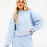 Oversized Knitted Hoodie - Baby Blue