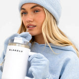 Oversized Knitted Hoodie - Baby Blue