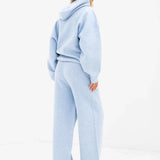 Oversized Knitted Hoodie - Baby Blue
