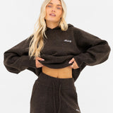 Oversized Knitted Hoodie - Chocolate Brown