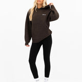 Oversized Knitted Hoodie - Chocolate Brown