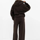 Oversized Knitted Hoodie - Chocolate Brown