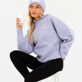 Oversized Knitted Hoodie - Lilac