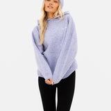 Oversized Knitted Hoodie - Lilac
