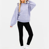 Oversized Knitted Hoodie - Lilac