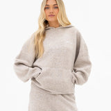 Oversized Knitted Hoodie - Toasted Taupe