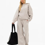 Oversized Knitted Hoodie - Toasted Taupe