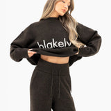Mabel Knitted Wide Leg Sweatpants - Chocolate Brown