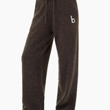 Mabel Knitted Wide Leg Sweatpants - Chocolate Brown
