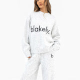 Mabel Knitted Wide Leg Sweatpants - Light Grey