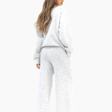 Mabel Knitted Wide Leg Sweatpants - Light Grey