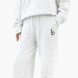 Mabel Knitted Wide Leg Sweatpants - Light Grey