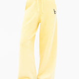Mabel Knitted Wide Leg Sweatpants - Butter Yellow