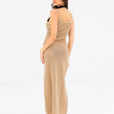 Crochet Maxi Dress - Tan