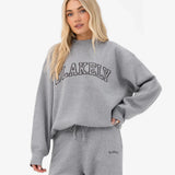 Varsity Oversized Knitted Jumper - Grey