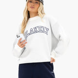 Varsity Oversized Knitted Jumper - Light Grey