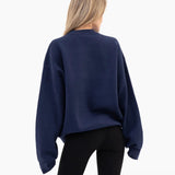 Varsity Oversized Knitted Jumper - Navy
