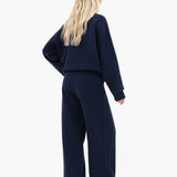 Varsity Oversized Knitted Jumper - Navy