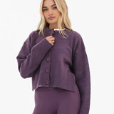 Mabel Button Up Cardigan - Plum