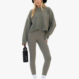 Mabel Button Up Cardigan - Safari Green