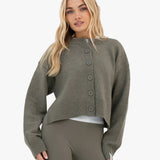 Mabel Button Up Cardigan - Safari Green
