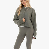 Mabel Button Up Cardigan - Safari Green