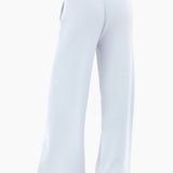 Zoey Ribbed Wide Leg Trousers - Baby Blue