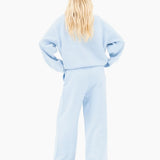 Varsity Oversized Knitted Jumper - Baby Blue