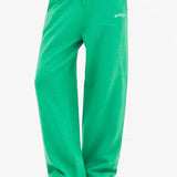 Varsity Knitted Wide Leg Sweatpants - Bright Green