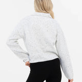 Mabel Knitted Polo - Marl White