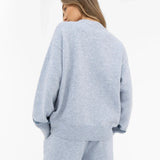 Margot Script Oversized Knitted Jumper - Icy Blue