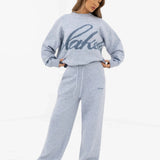 Margot Script Oversized Knitted Jumper - Icy Blue
