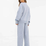 Margot Script Oversized Knitted Jumper - Icy Blue