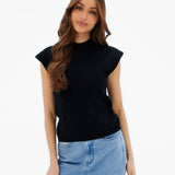 Mae Crochet Vest Top - Black