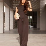 Mae Crochet Vest Top - Brown