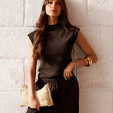Mae Crochet Vest Top - Brown