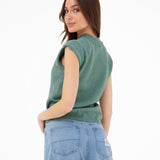 Mae Crochet Vest Top - Sage Green