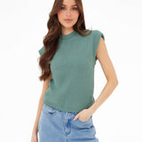 Mae Crochet Vest Top - Sage Green