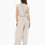 Mae Crochet Vest Top - Taupe
