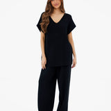 Mae Oversized Crochet Tank Top - Black