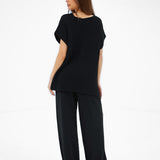 Mae Oversized Crochet Tank Top - Black