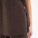 Mae Oversized Crochet Tank Top - Brown