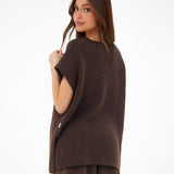 Mae Oversized Crochet Tank Top - Brown