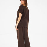 Mae Oversized Crochet Tank Top - Brown