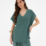 Mae Oversized Crochet Tank Top - Sage Green
