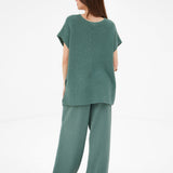 Mae Oversized Crochet Tank Top - Sage Green