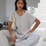 Mae Oversized Crochet Tank Top - Taupe