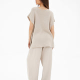 Mae Oversized Crochet Tank Top - Taupe