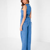 Blakely Denim Button Up Top - Classic Blue