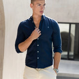 Conrad Long Sleeve Shirt - True Navy